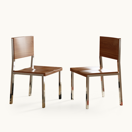 Mid Century Modern Solid Wood Dining Chairs Set of 2