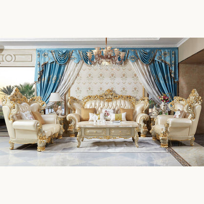 Versailles Royale Luxury Sofa Set – European Baroque Gold Carved Living Room Collection