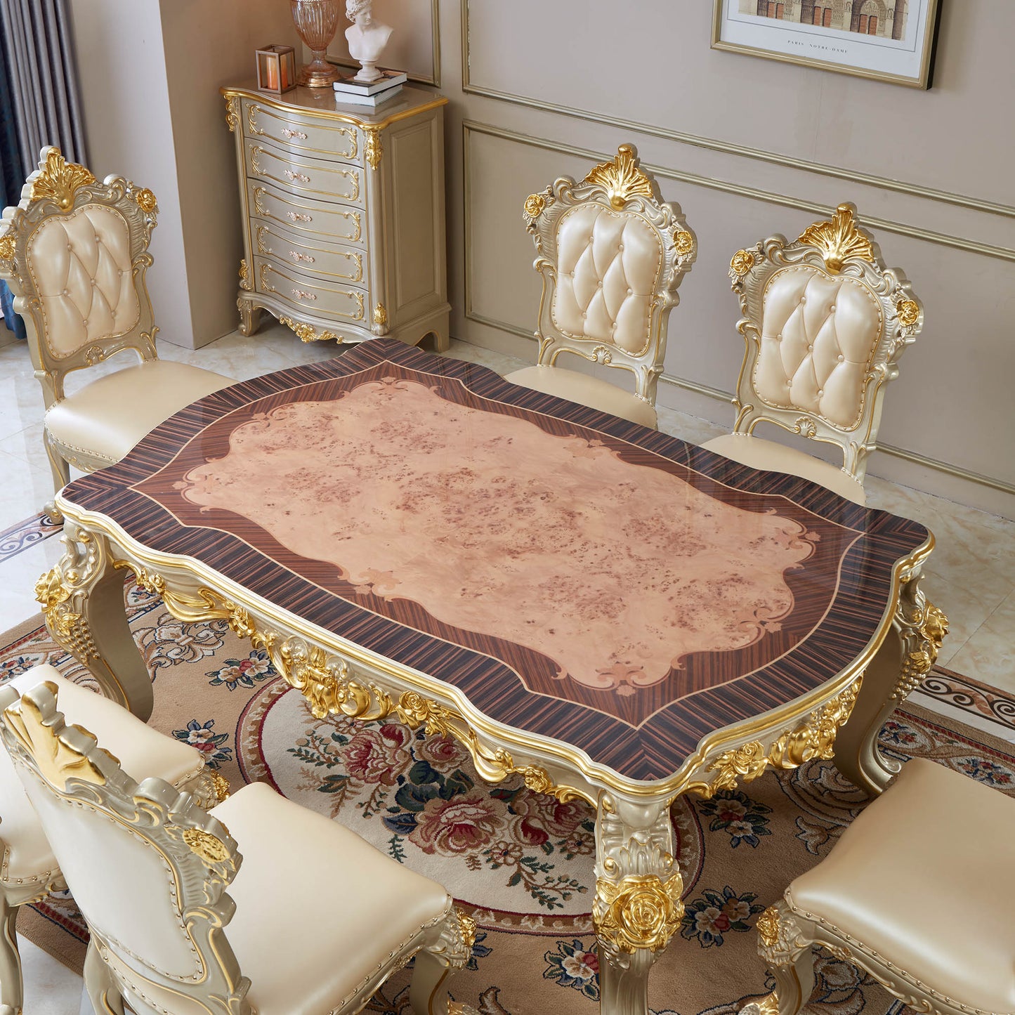 Versailles Supreme Dining Table – French Rococo Luxury Dining Table