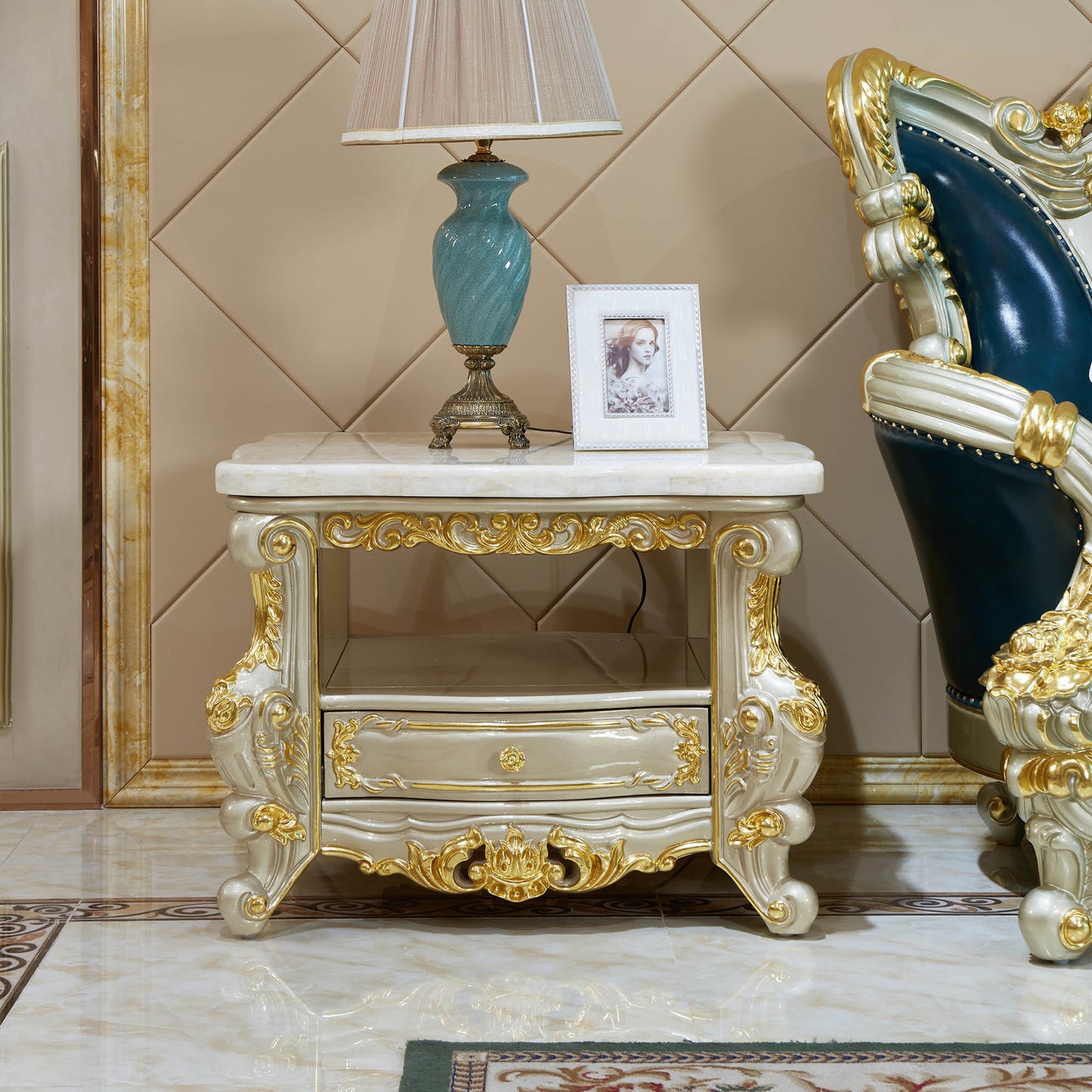 Palais Doré Accent Cabinet – French Luxury End Table Collection
