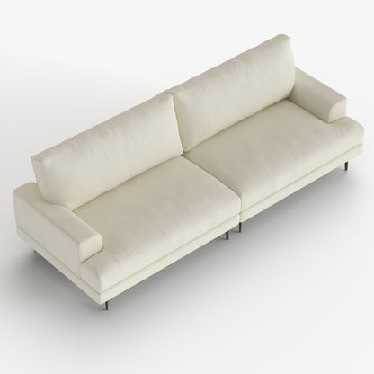 Pajiasen Modern Upholstered Sofa Couch, 78” Wide Mid-Century Fabric Sofa for Living Room, Deep Seat Comfortable 3-Seater Couch with Metal Legs, Cream White