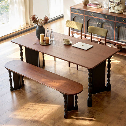 Vintage Rectangular Dining Table with Bobbin Legs | Briar Collection
