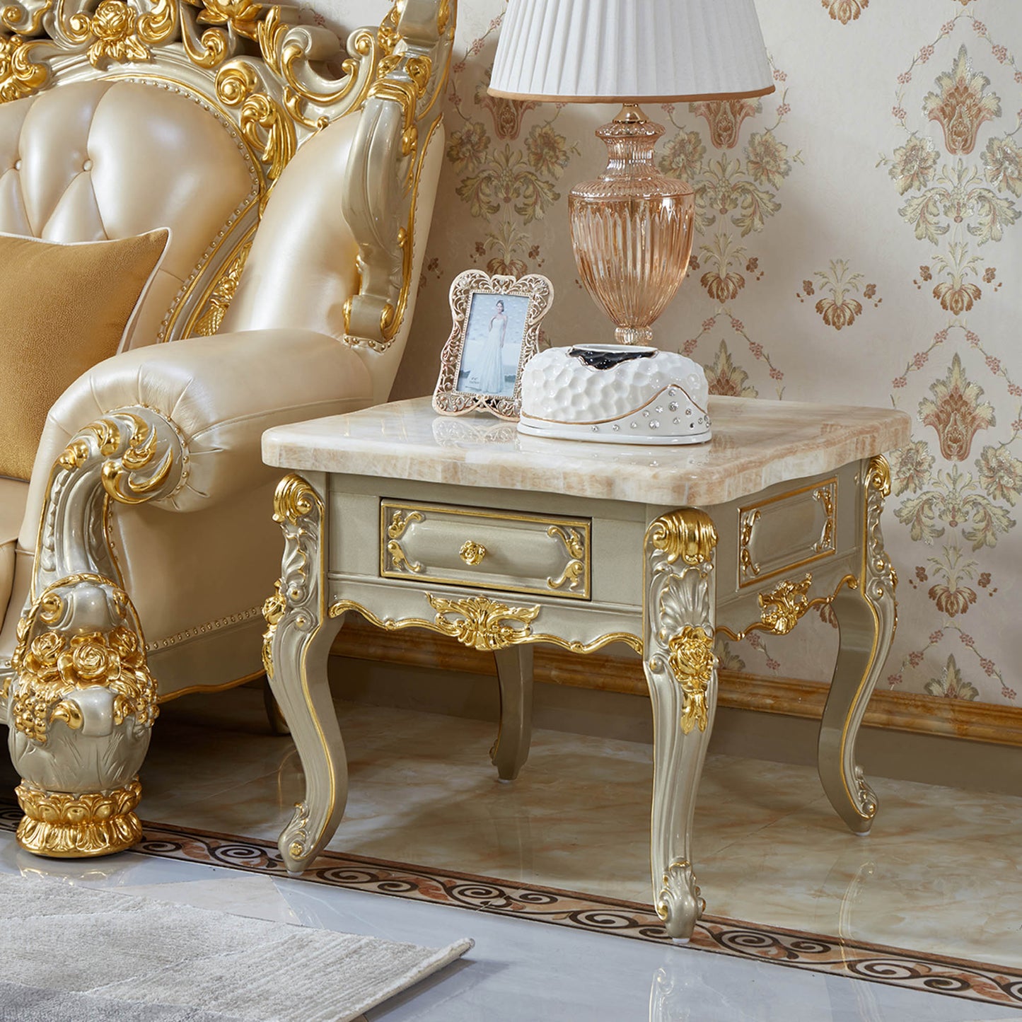 Palais Doré Accent Cabinet – French Luxury End Table Collection