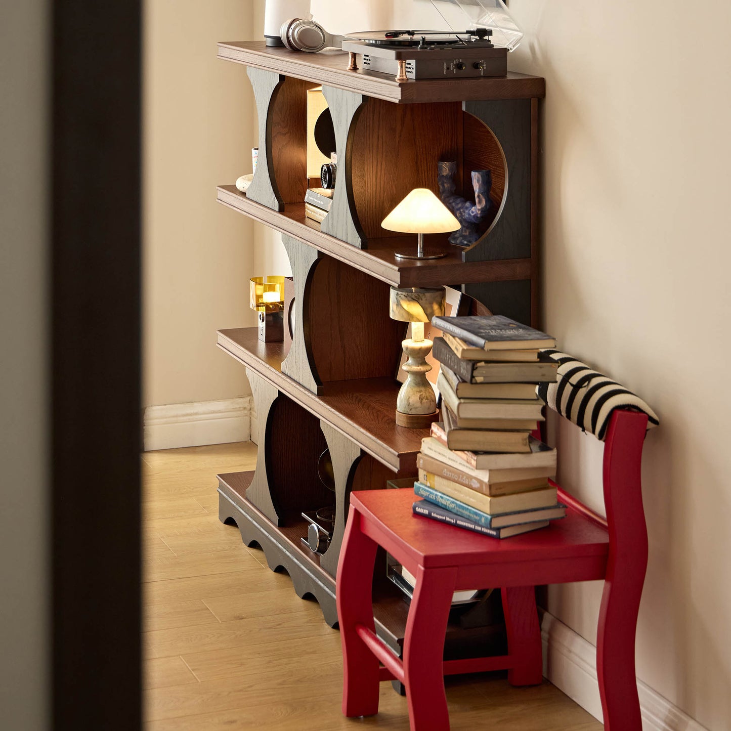 Orion Vintage Open Bookcase, Mid-Century Display Storage Shelf