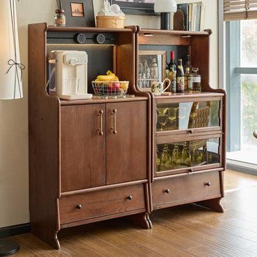 Alden Vintage Entryway Cabinet with Doors, Hooks and Drawer Storage