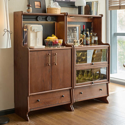Alden Vintage Entryway Cabinet with Doors, Hooks and Drawer Storage