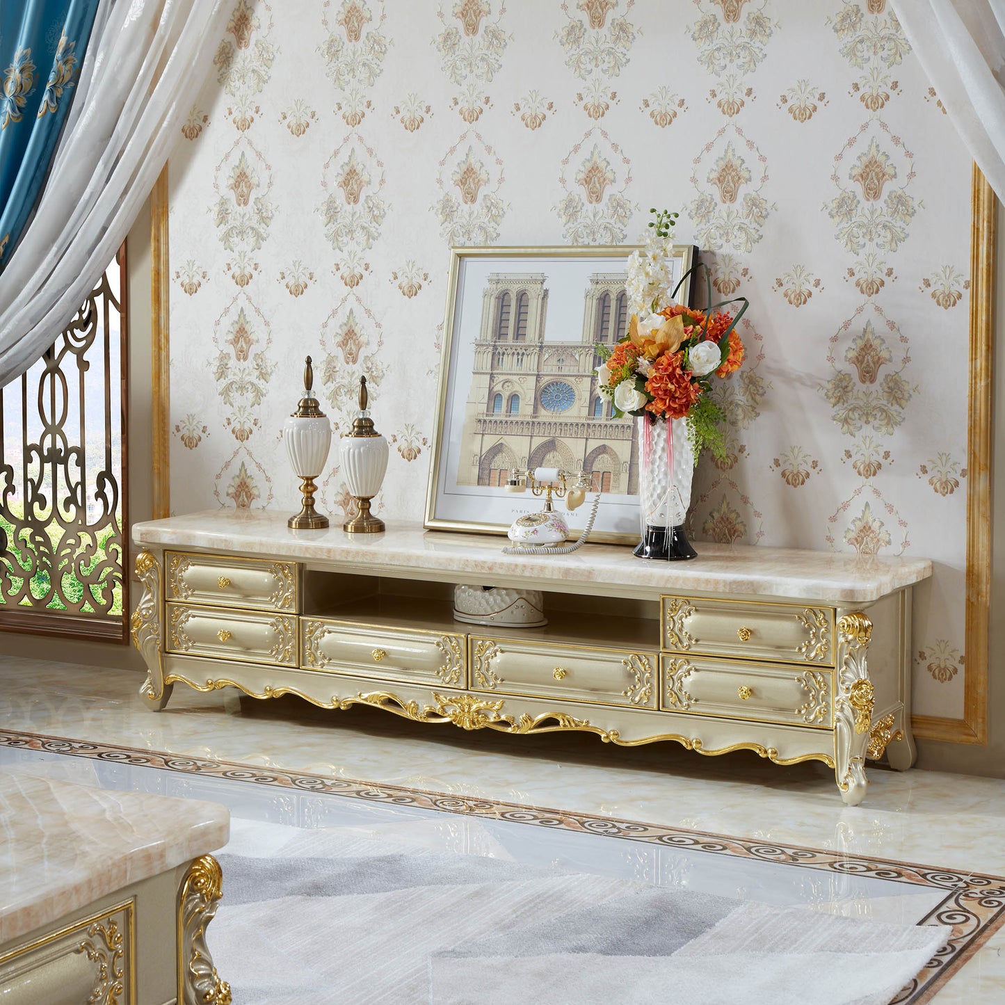 Versailles Royale Luxury TV Stand Collection – European Baroque Entertainment Center