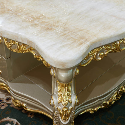 Château Lumière Coffee Table – French Rococo Coffee Table with Storage