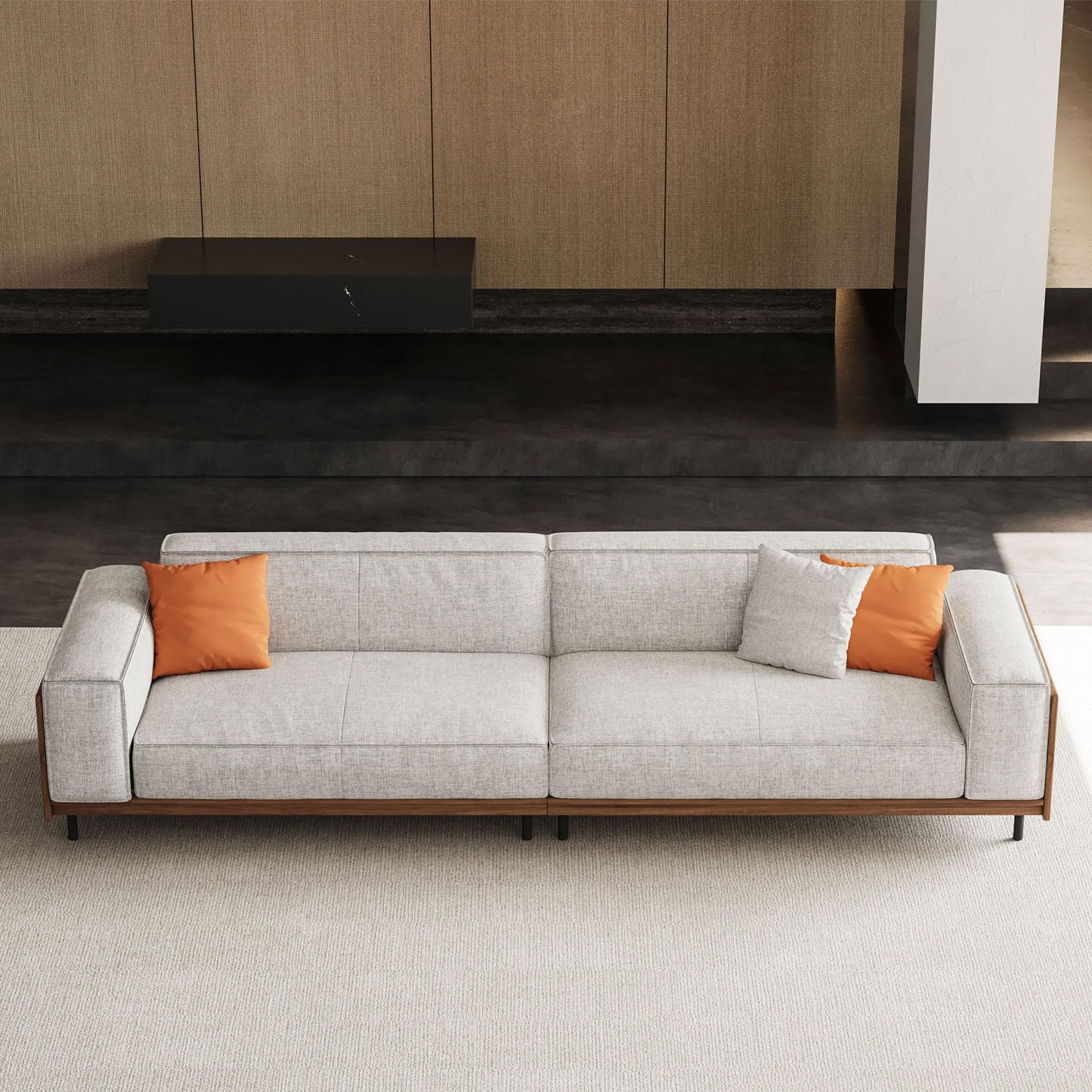 Sofa YSSF2020 Mid-Century Modern Solid Wood Frame 111.81"