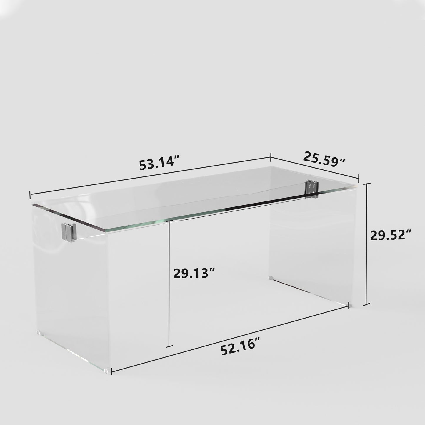 Desk BLSZ001 Modern Tempered Glass Generous Tabletop Space 53.14"