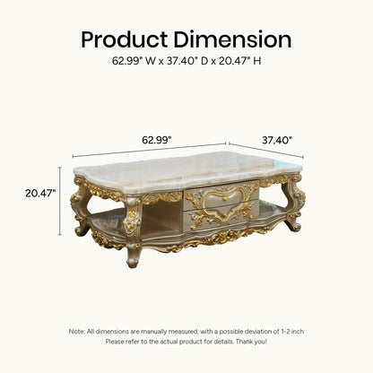 Château Lumière Coffee Table – French Rococo Coffee Table with Storage