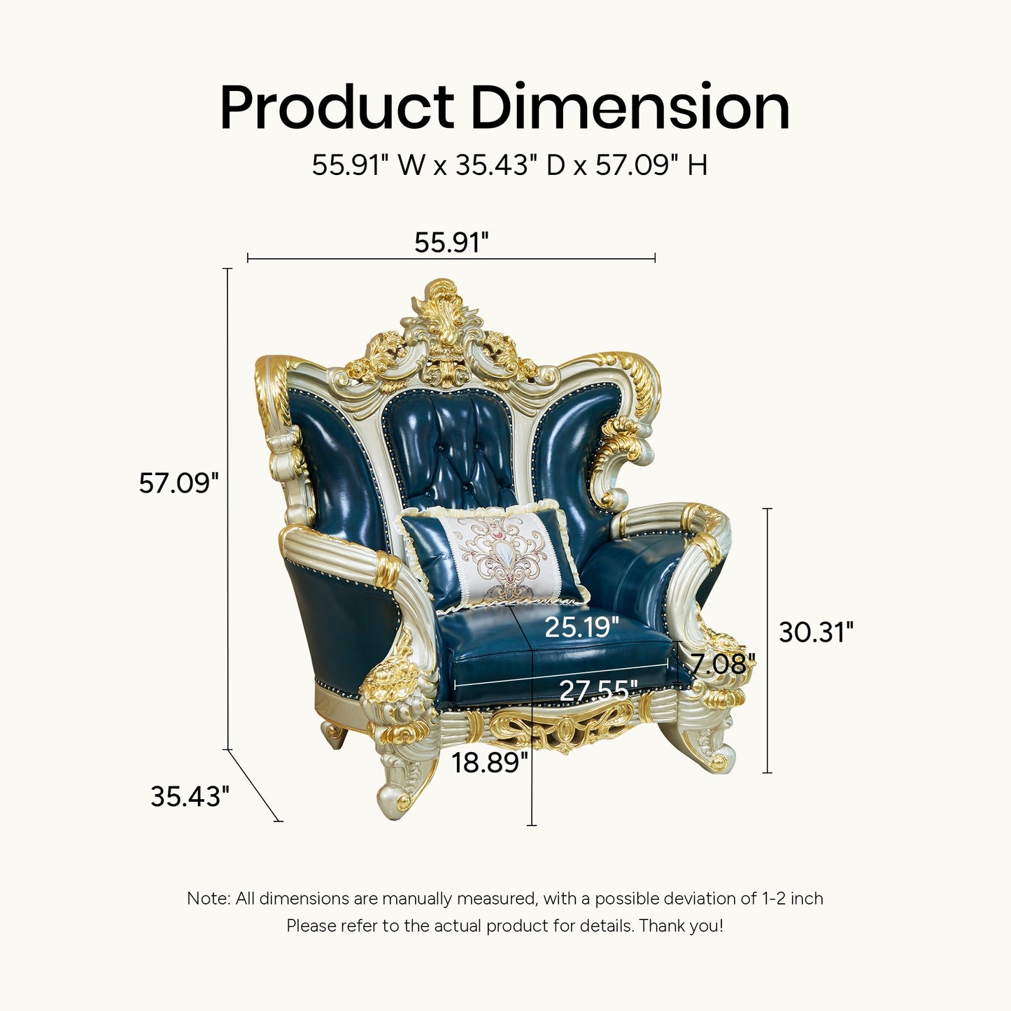 Imperial Sapphire Luxury Sofa Set – European Baroque Tufted Living Room Collection