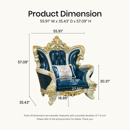 Imperial Sapphire Luxury Sofa Set – European Baroque Tufted Living Room Collection