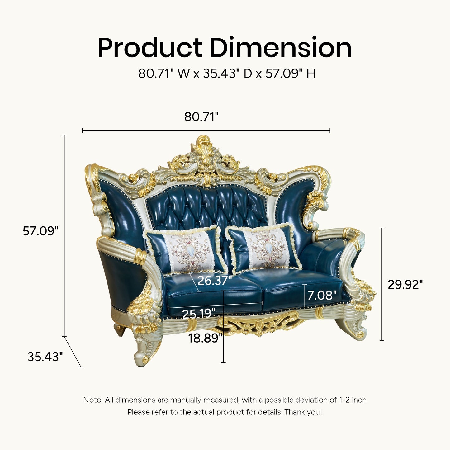 Imperial Sapphire Luxury Sofa Set – European Baroque Tufted Living Room Collection