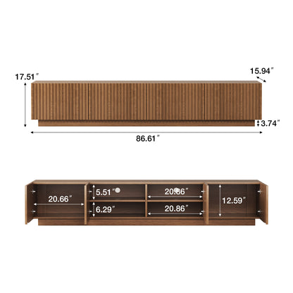 TV Stand GPJTV0725 Mid-Century Modern Adjustable Shelves Cable Management 86.61"