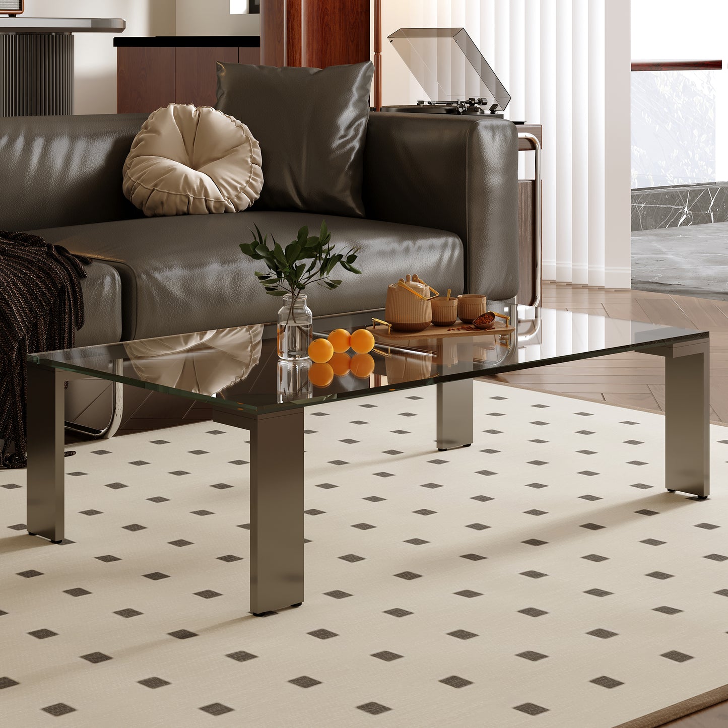 Coffee Table SBYCJ006 Modern Glass Hardware Material 47.2"