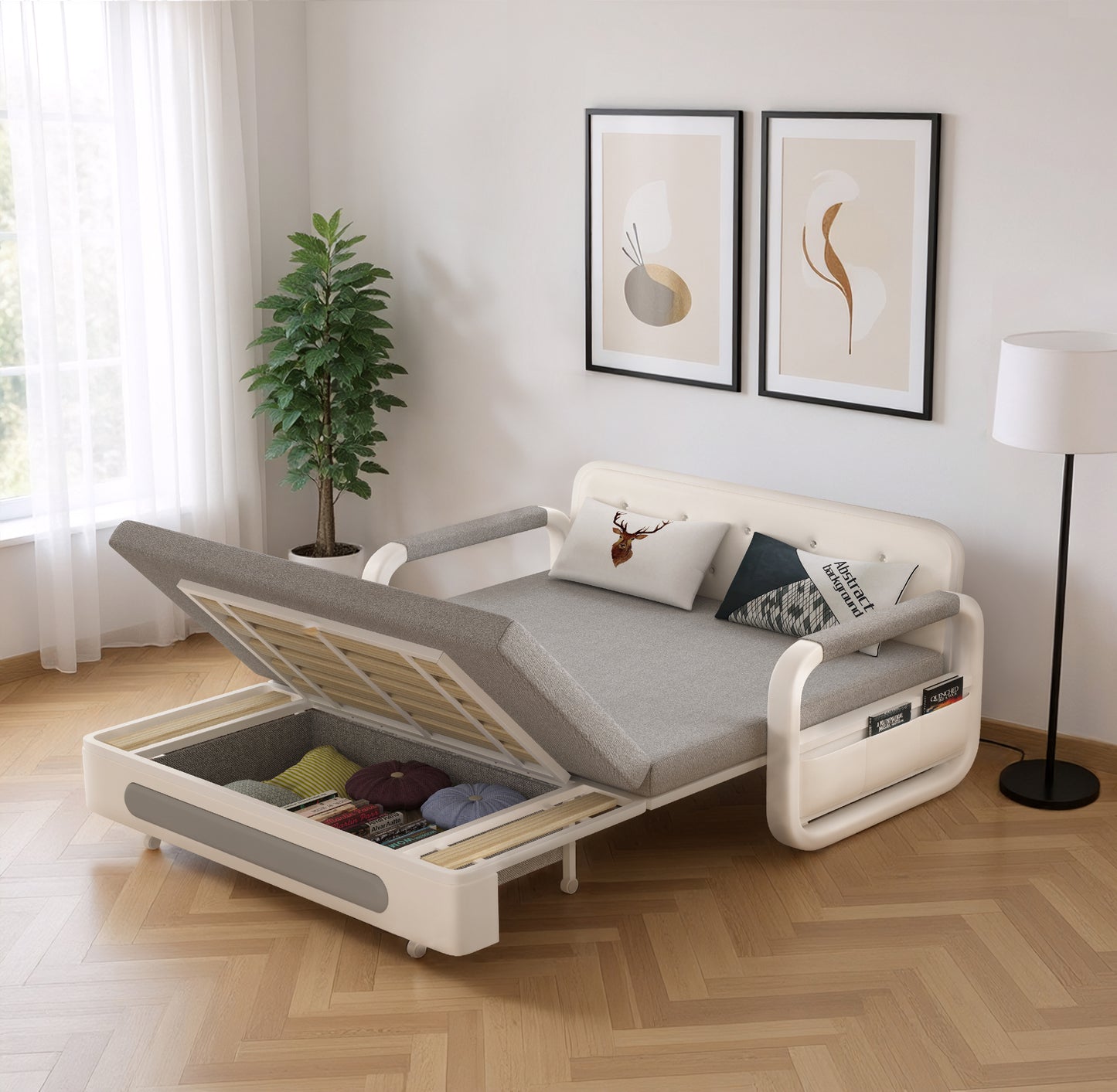 Sofa SFC00 Modern Fold-Out Sofa Bed Durable Fabrics 57.4"