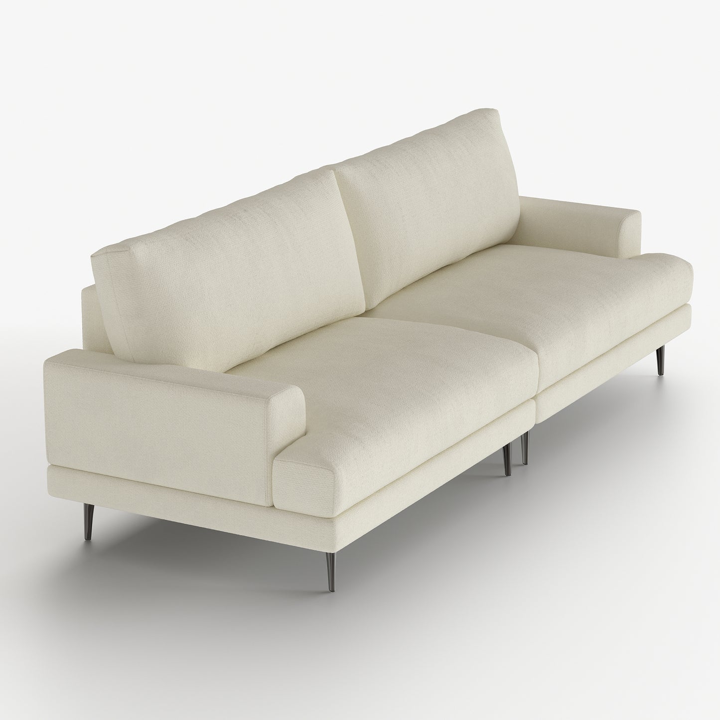 Pajiasen Modern Upholstered Sofa Couch, 78” Wide Mid-Century Fabric Sofa for Living Room, Deep Seat Comfortable 3-Seater Couch with Metal Legs, Cream White