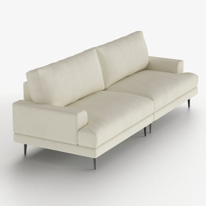 Pajiasen Modern Upholstered Sofa Couch, 78” Wide Mid-Century Fabric Sofa for Living Room, Deep Seat Comfortable 3-Seater Couch with Metal Legs, Cream White