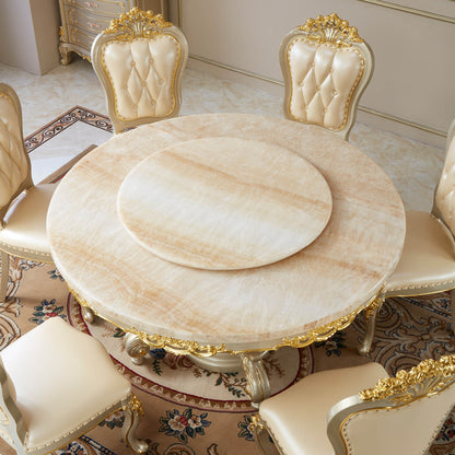 Royale Opulence Round Dining Table with Lazy Susan – French Palace Dining Collection
