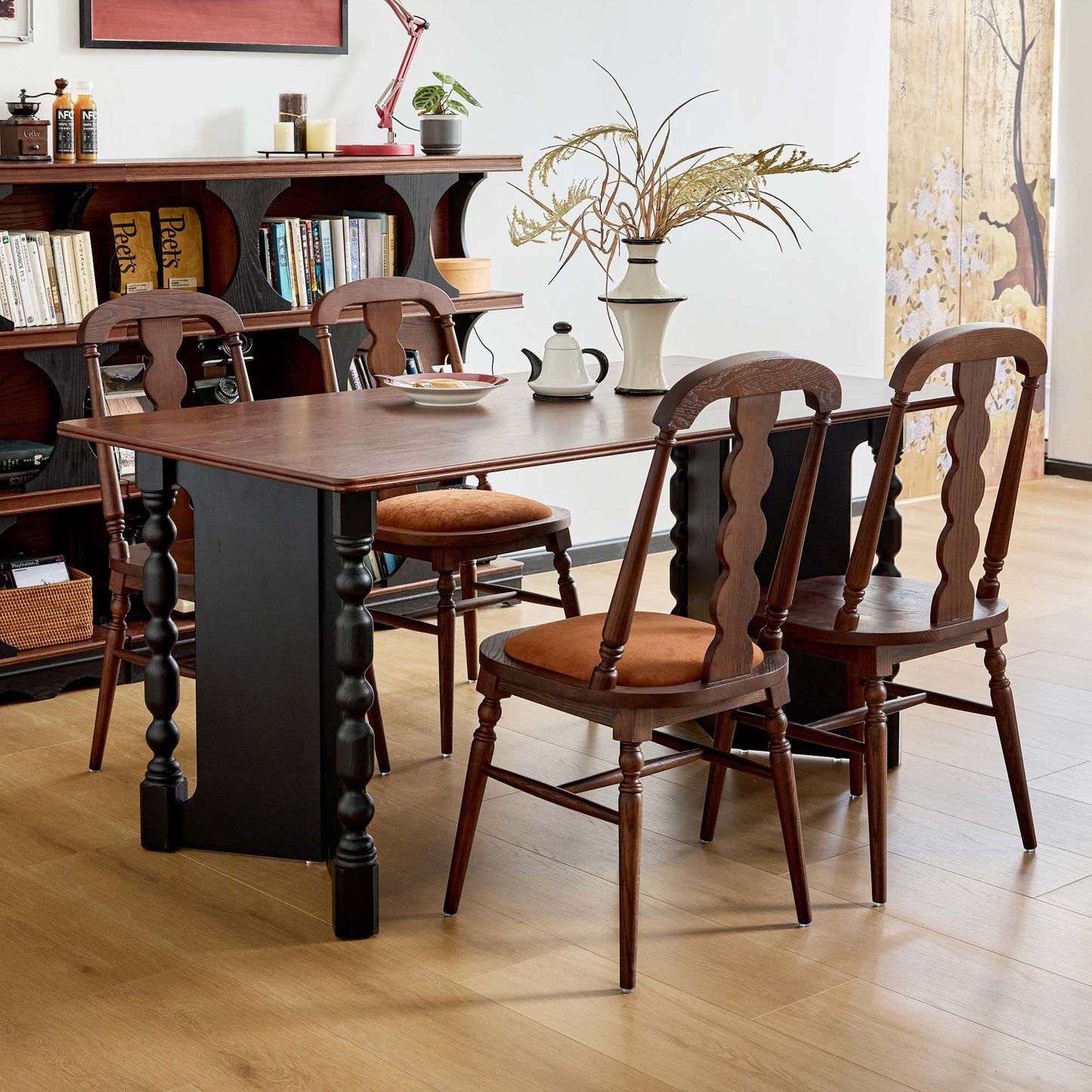 Vintage Rectangular Dining Table with Bobbin Legs | Briar Collection