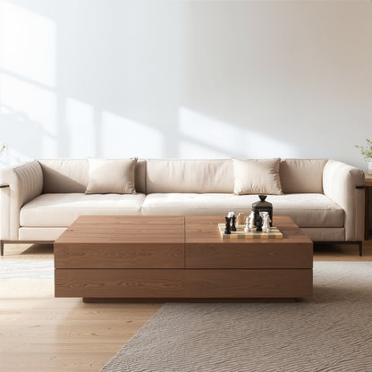 Coffee Table LSCJ1200 Mid-Century Spacious Storage Modern Adjustable Size 47.2"-81.8"