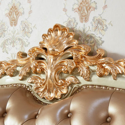 Versailles Imperial Luxury Tufted Leather Sofa Set | Hand-Carved European Classic Sofa Collection
