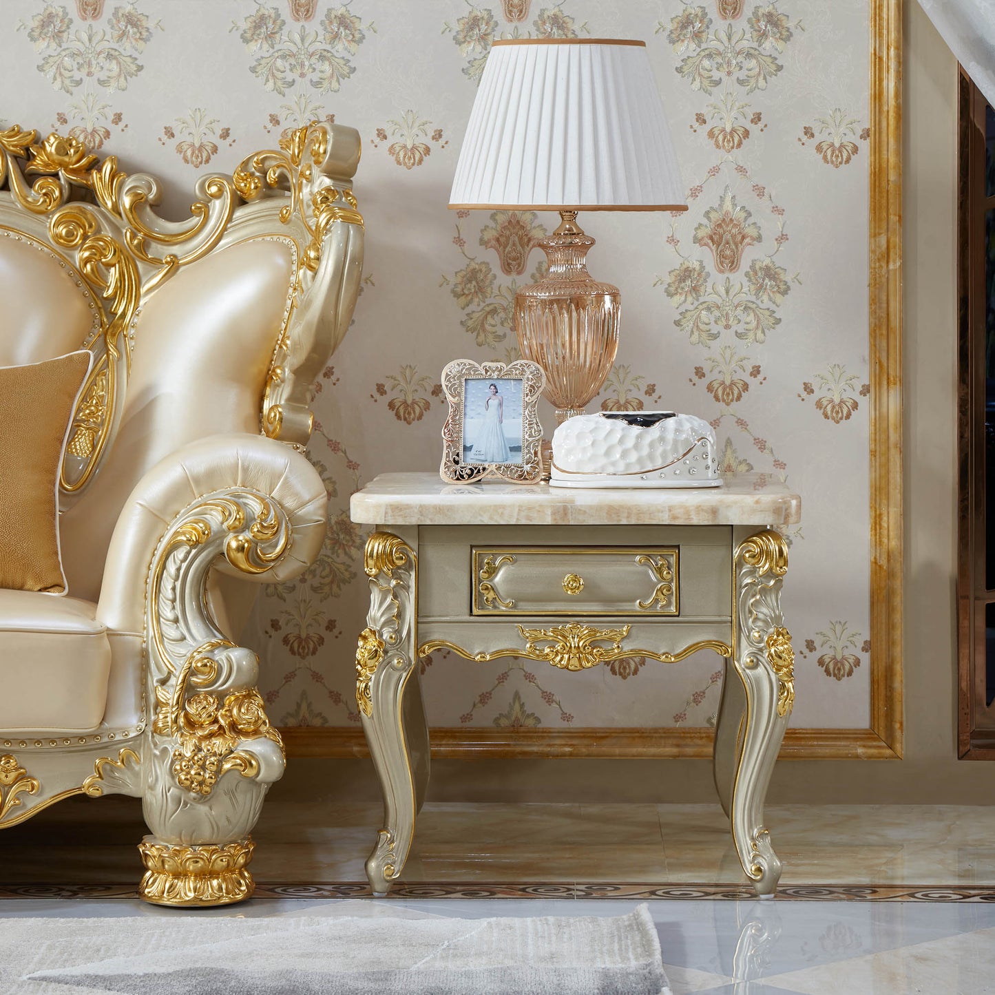 Palais Doré Accent Cabinet – French Luxury End Table Collection