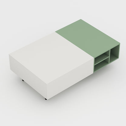 Coffee Table GJPPSCJ Modern Two-Tone Tabletop Spacious Storage 51.18"