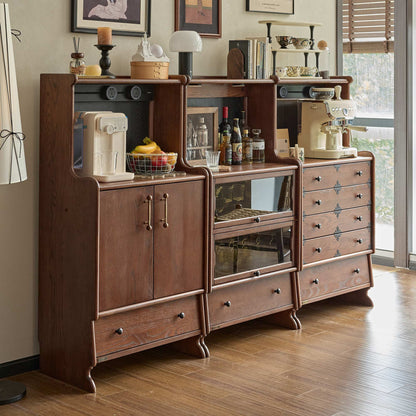 Alden Vintage Entryway Cabinet with Doors, Hooks and Drawer Storage