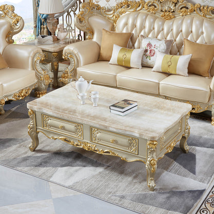 Versailles Royale Coffee Table – Luxury European Baroque Center Table with Storage
