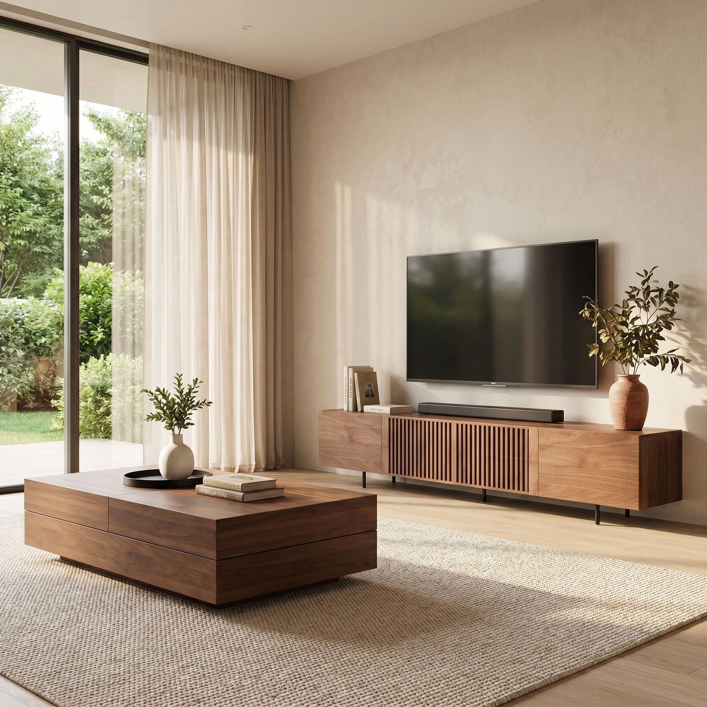 FamiDear Contemporary Living Room Set – Modern Sofa, Coffee Table & TV Stand Bundle