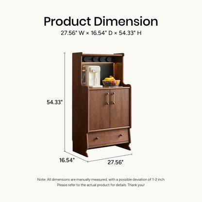 Alden Vintage Entryway Cabinet with Doors, Hooks and Drawer Storage
