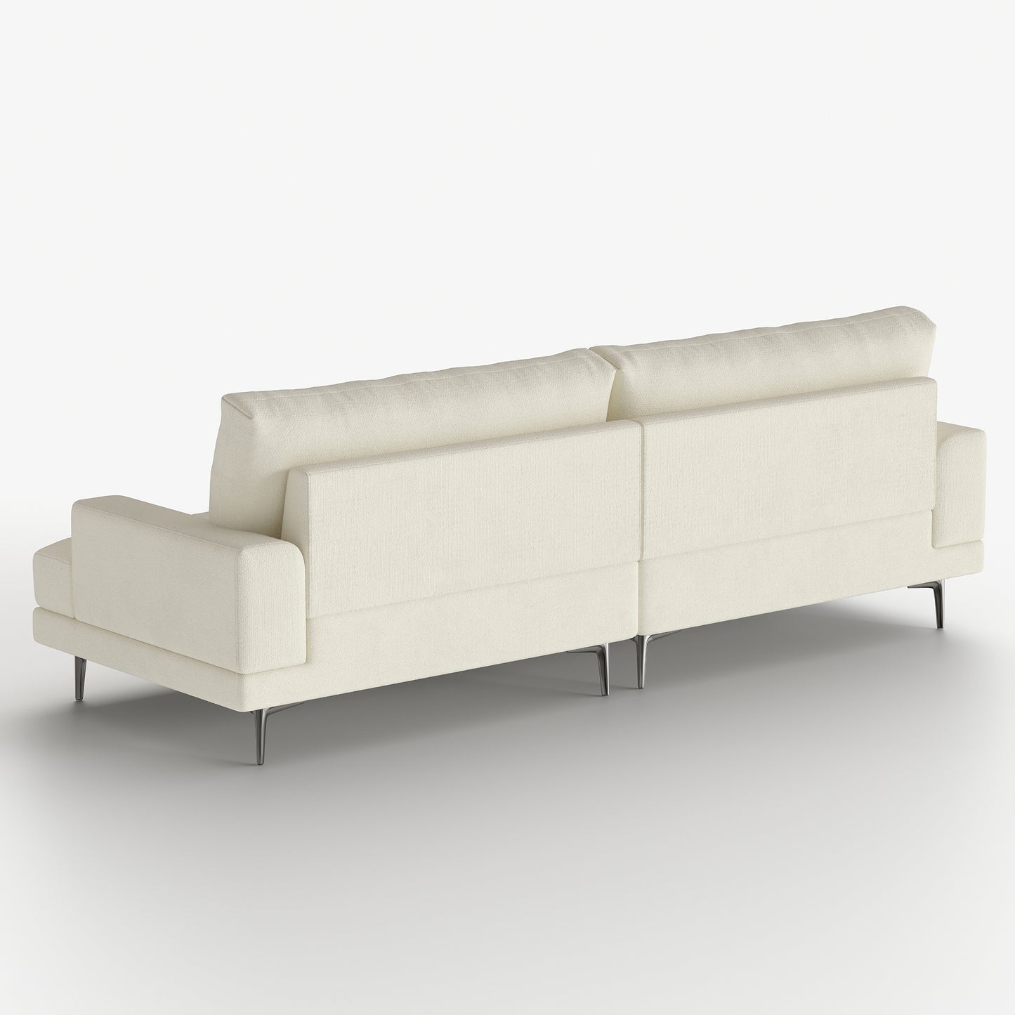 Pajiasen Modern Upholstered Sofa Couch, 78” Wide Mid-Century Fabric Sofa for Living Room, Deep Seat Comfortable 3-Seater Couch with Metal Legs, Cream White