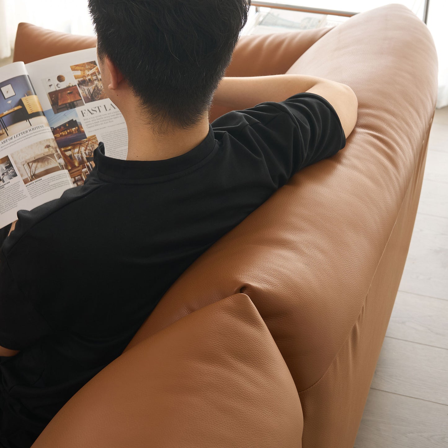 Karl Genuine Leather Sofa (87” / 94” / 102” / 110”)