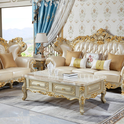 Versailles Royale Coffee Table – Luxury European Baroque Center Table with Storage