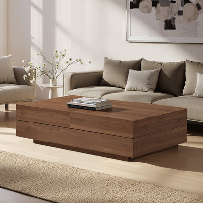 Coffee Table LSCJ1200 Mid-Century Spacious Storage Modern Adjustable Size 47.2"-81.8"