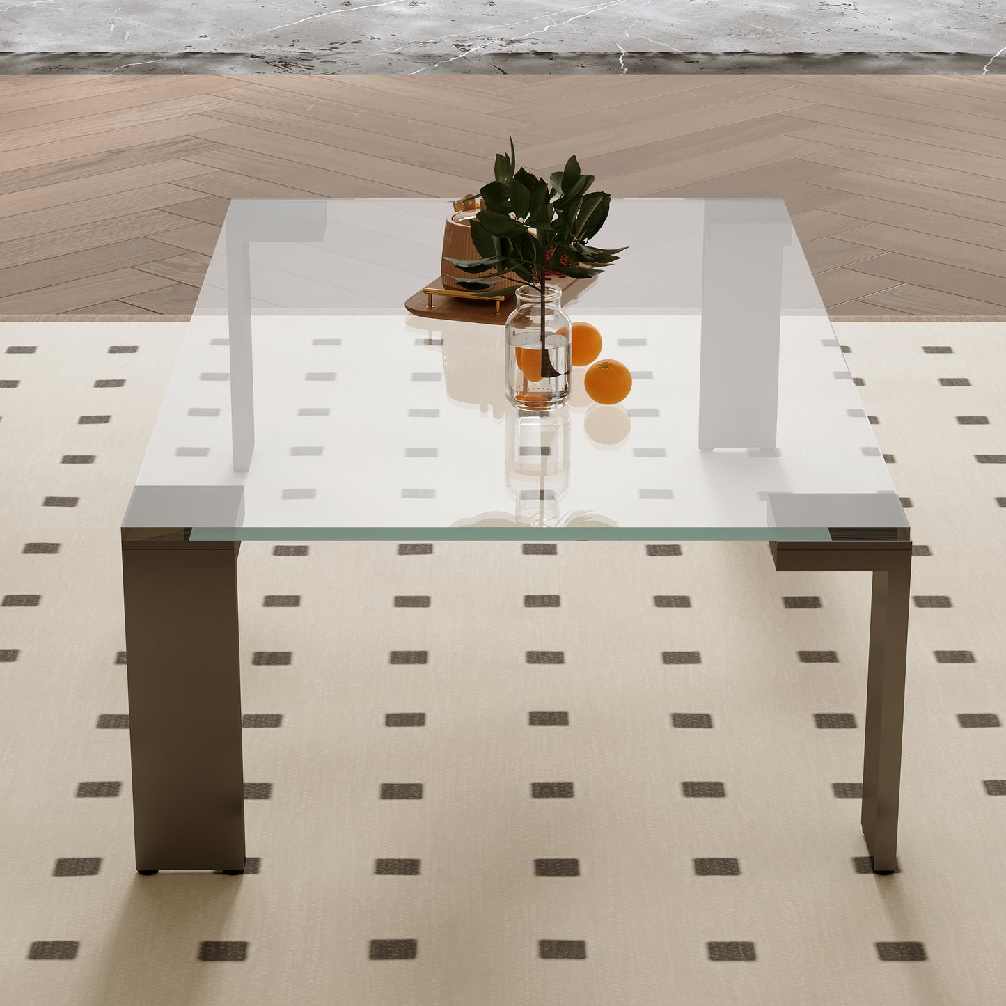 Coffee Table SBYCJ006 Modern Glass Hardware Material 47.2"