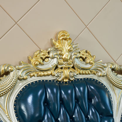 Imperial Sapphire Luxury Sofa Set – European Baroque Tufted Living Room Collection