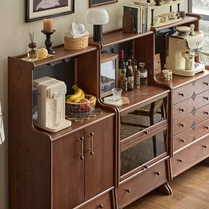 Alden Vintage Entryway Cabinet with Doors, Hooks and Drawer Storage