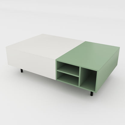 Coffee Table GJPPSCJ Modern Two-Tone Tabletop Spacious Storage 51.18"