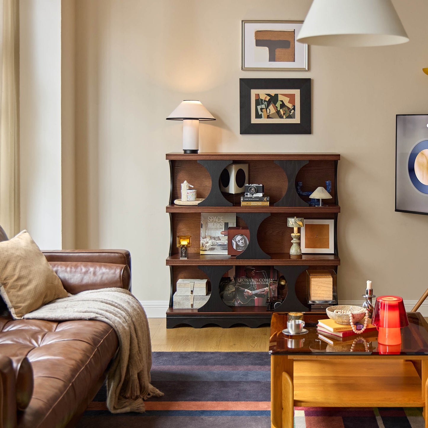 Orion Vintage Open Bookcase, Mid-Century Display Storage Shelf