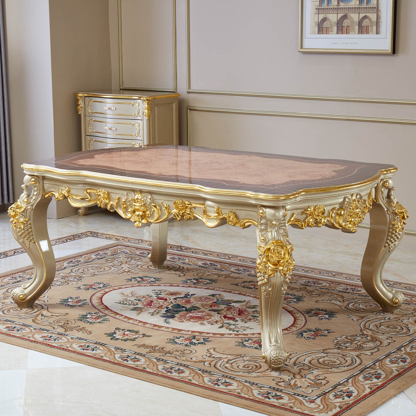 Versailles Supreme Dining Table – French Rococo Luxury Dining Table