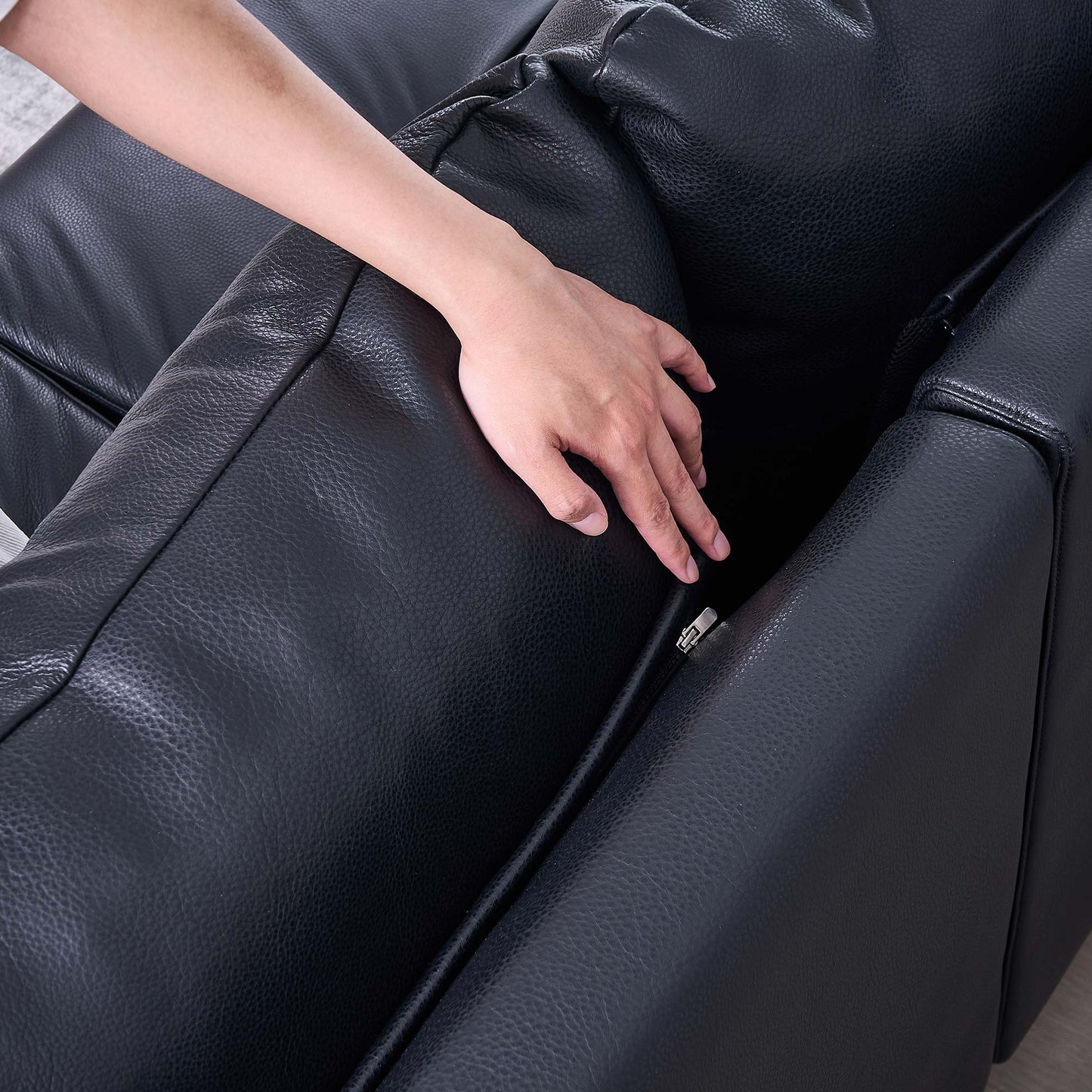 Wing-Style Genuine Leather Sofa (Available in Multiple Sizes)