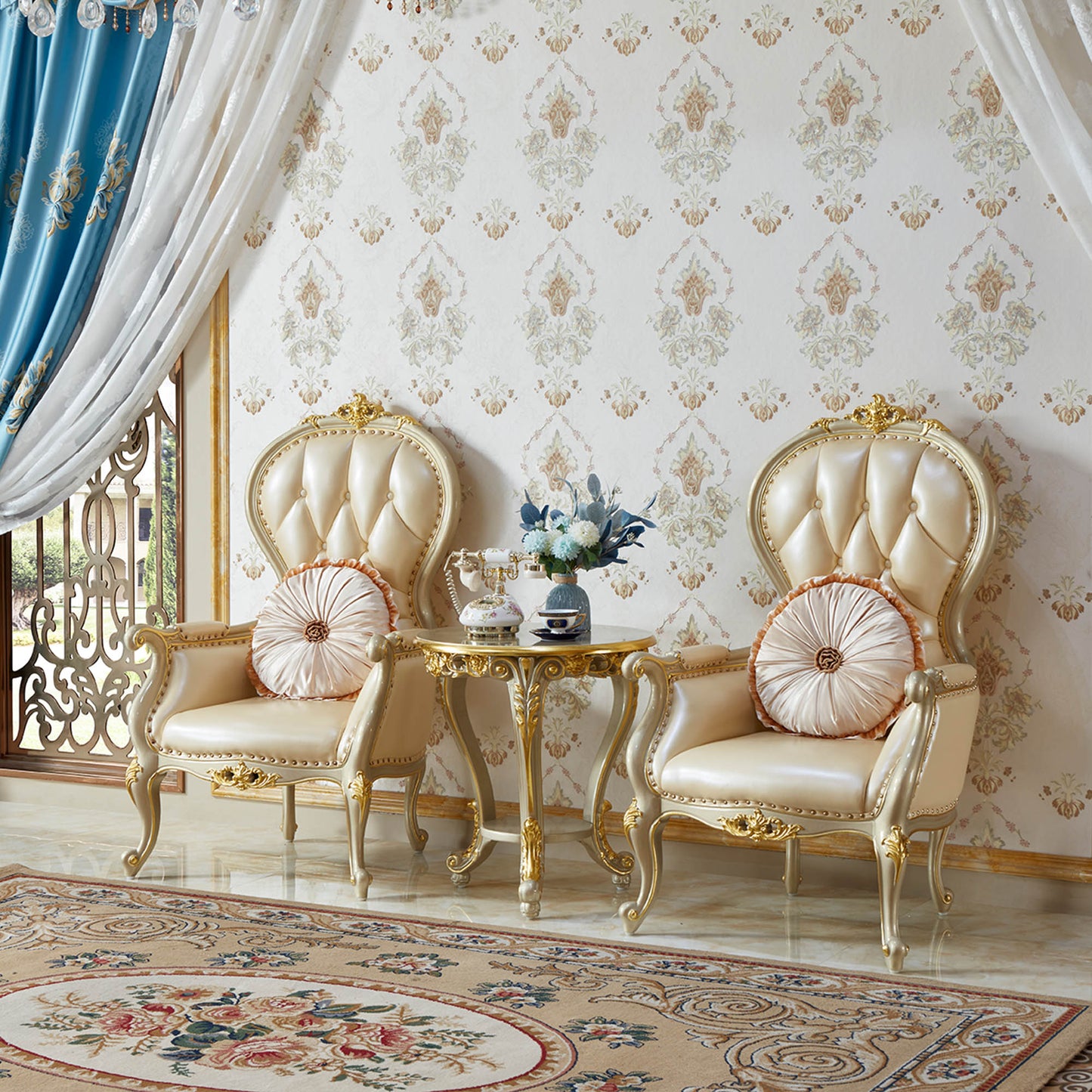 Château Royale End Table – French Rococo Luxury Accent Table