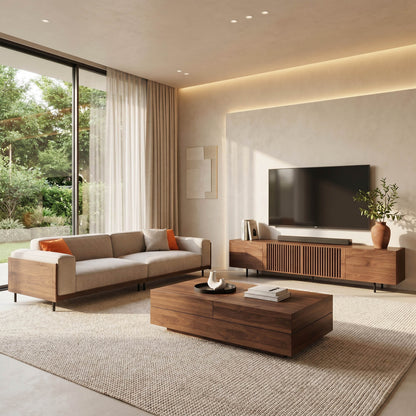 FamiDear Contemporary Living Room Set – Modern Sofa, Coffee Table & TV Stand Bundle