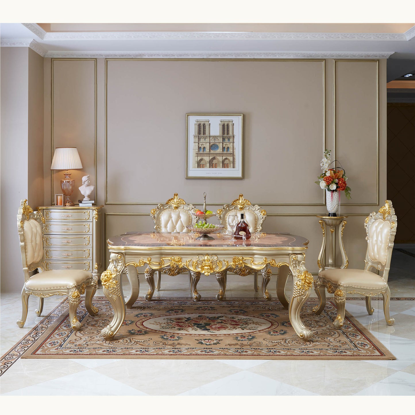 Versailles Supreme Dining Chair – French Rococo Upholstered Dining Chair