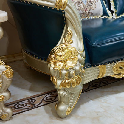 Imperial Sapphire Luxury Sofa Set – European Baroque Tufted Living Room Collection