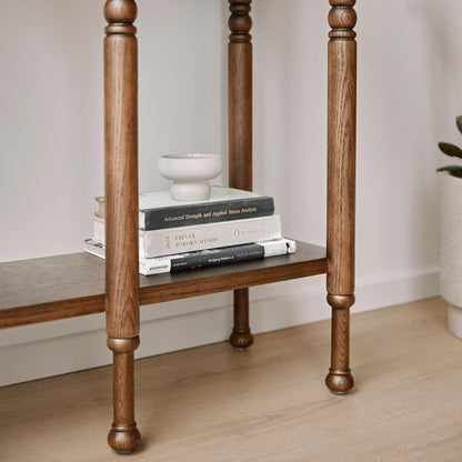 Semo Vintage Arch Console Table, Mid-Century Entryway Table with Shelf