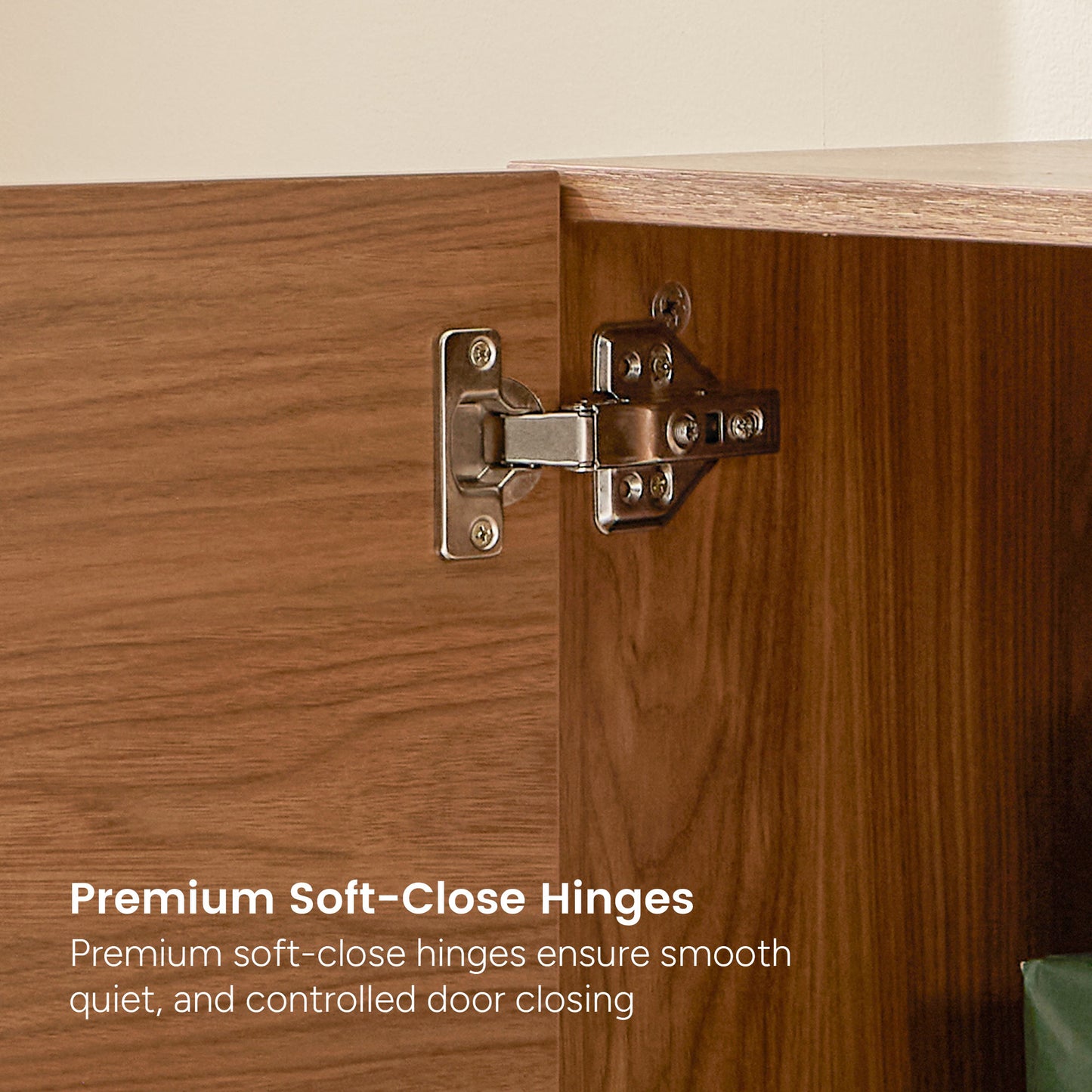 Mid-Century Modern Walnut Finish TV Stand | Slatted Entertainment Center with Storage